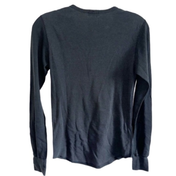 Yvette Mandell Black Crown Henley Sz Small Embellished Rhinestones Thermal - Picture 2 of 7